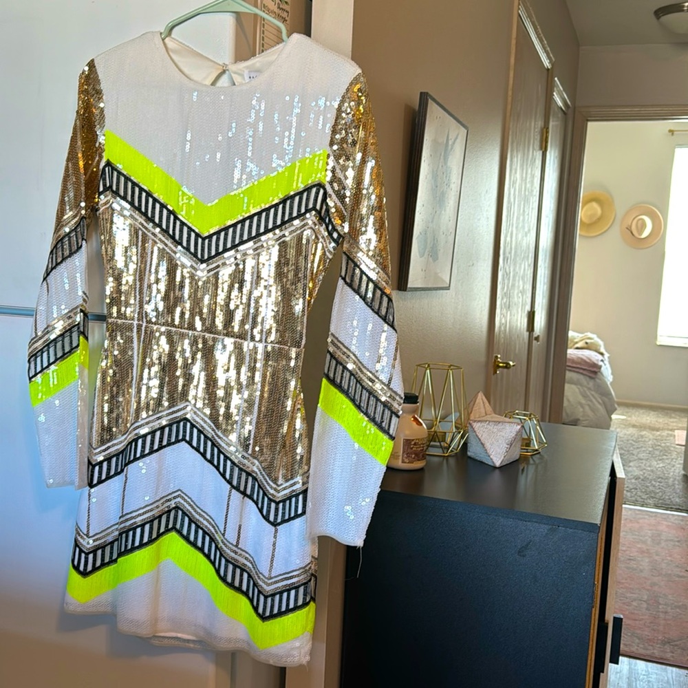 NWT Sequin, backless mini dress size Med